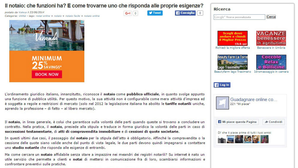 Notaiofacile su radio e giornali Costo notaio donazione