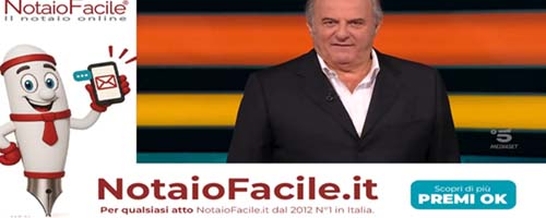 Spot pubblicitario NotaioFacile su Canale 5, Mediaset