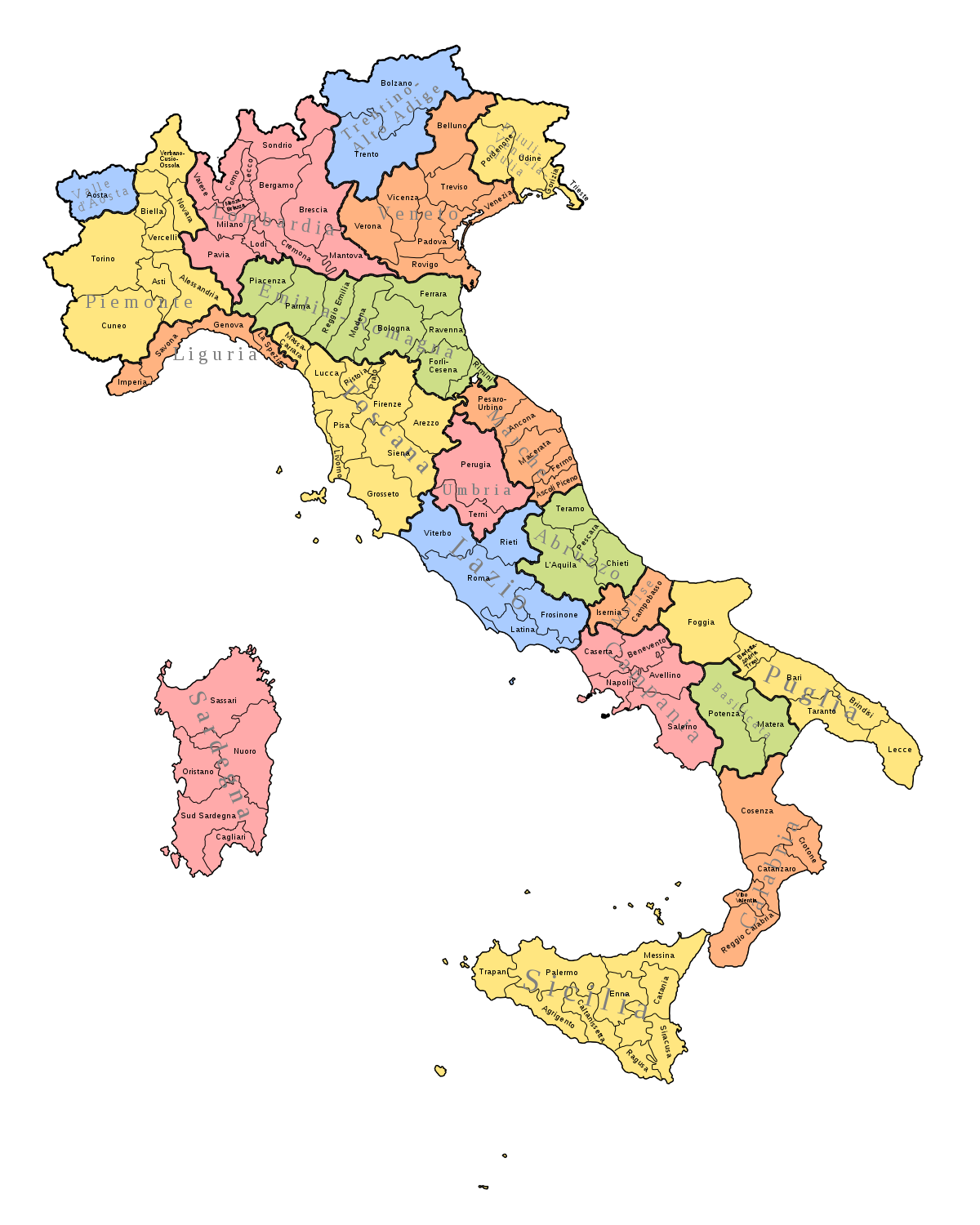 elenco delle province italiane
