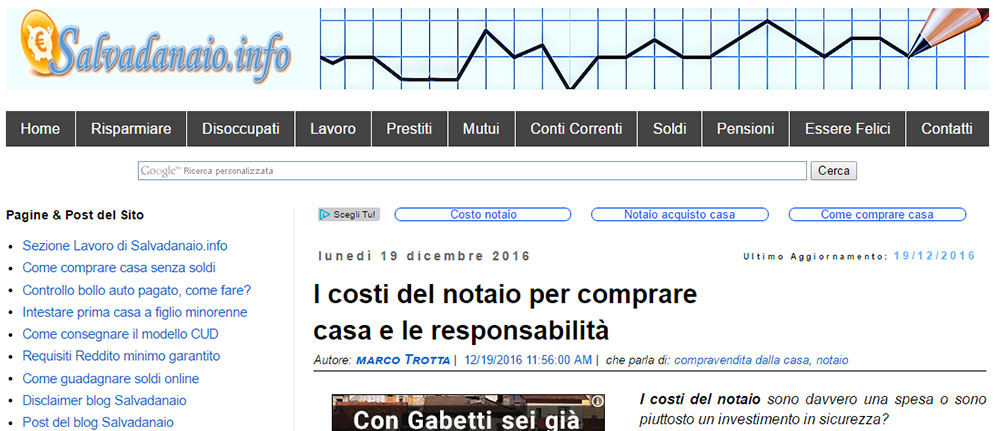 Notaiofacile su radio e giornali Donazione immobile costo notaio